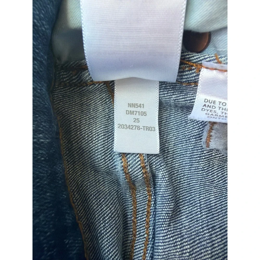 Madewell Stovepipe Jeans High Rise Straight Leg Blue Denim Size 25